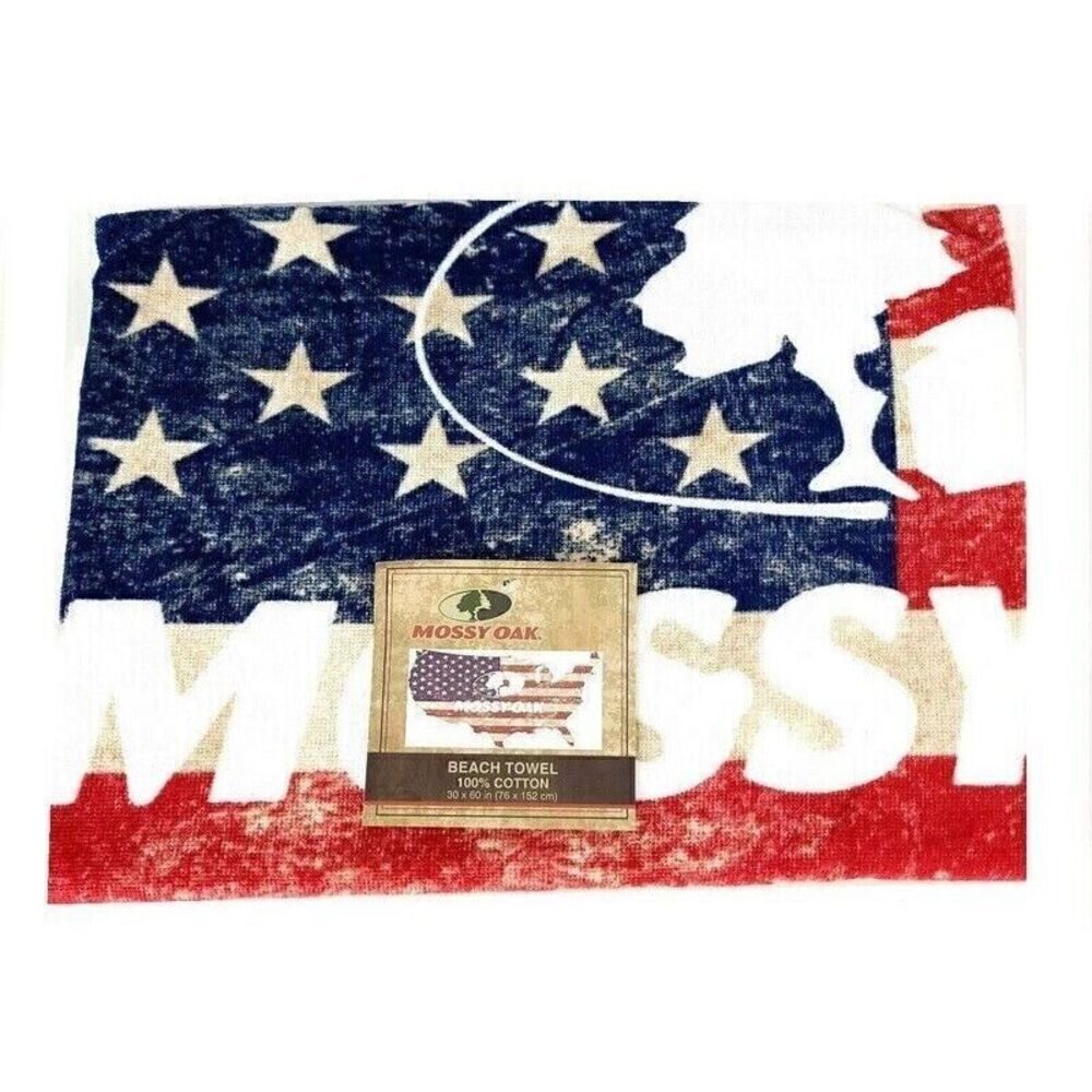 MOSSY OAK USA Map Flag Beach Towel  60X30 NEW